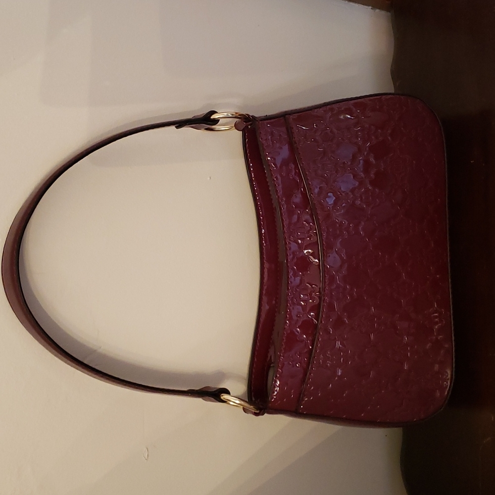 Maroon patent leather bag purse pocketbook